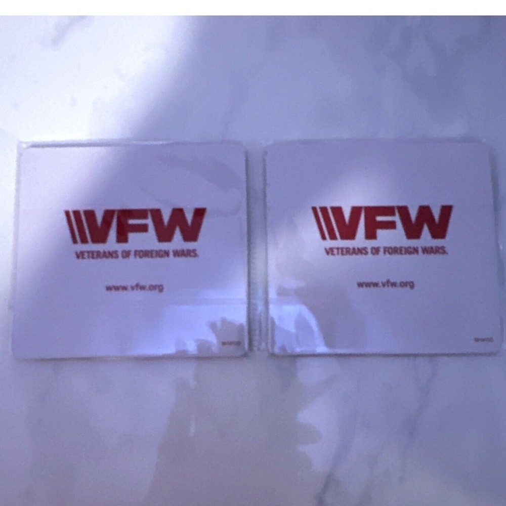 VFW Patriotic Coasters Home of the‎ Free Because of the Brave Set of 2 - Picture 3 of 5